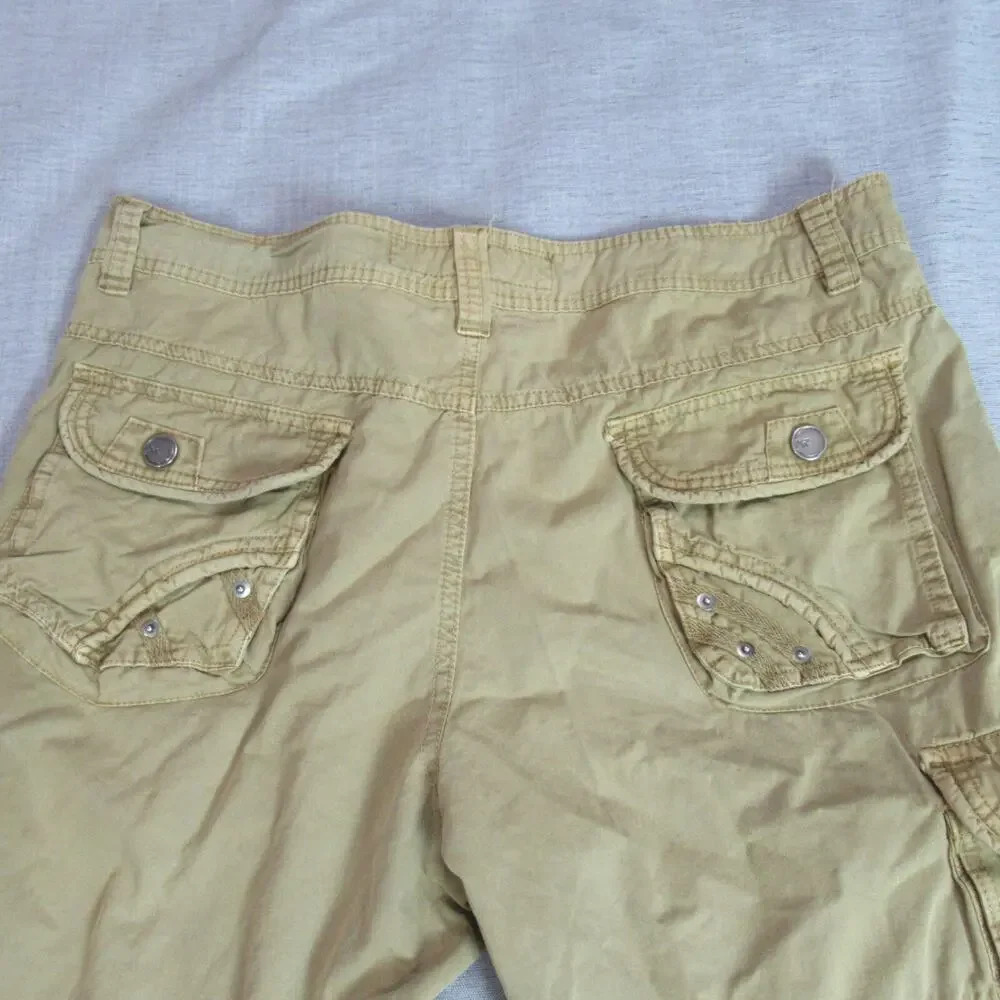 XRay Mens Shorts Size 36 Tan British Khaki Twill Double Pocket Cargo Skater Punk